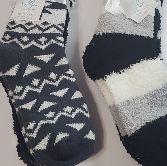 Hello Soho 2 Pack Cozy Slipper Socks - Picture 2 of 5